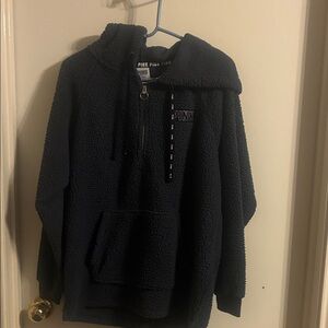 PINK Victoria's Secret Charcoal Sherpa Hoodie